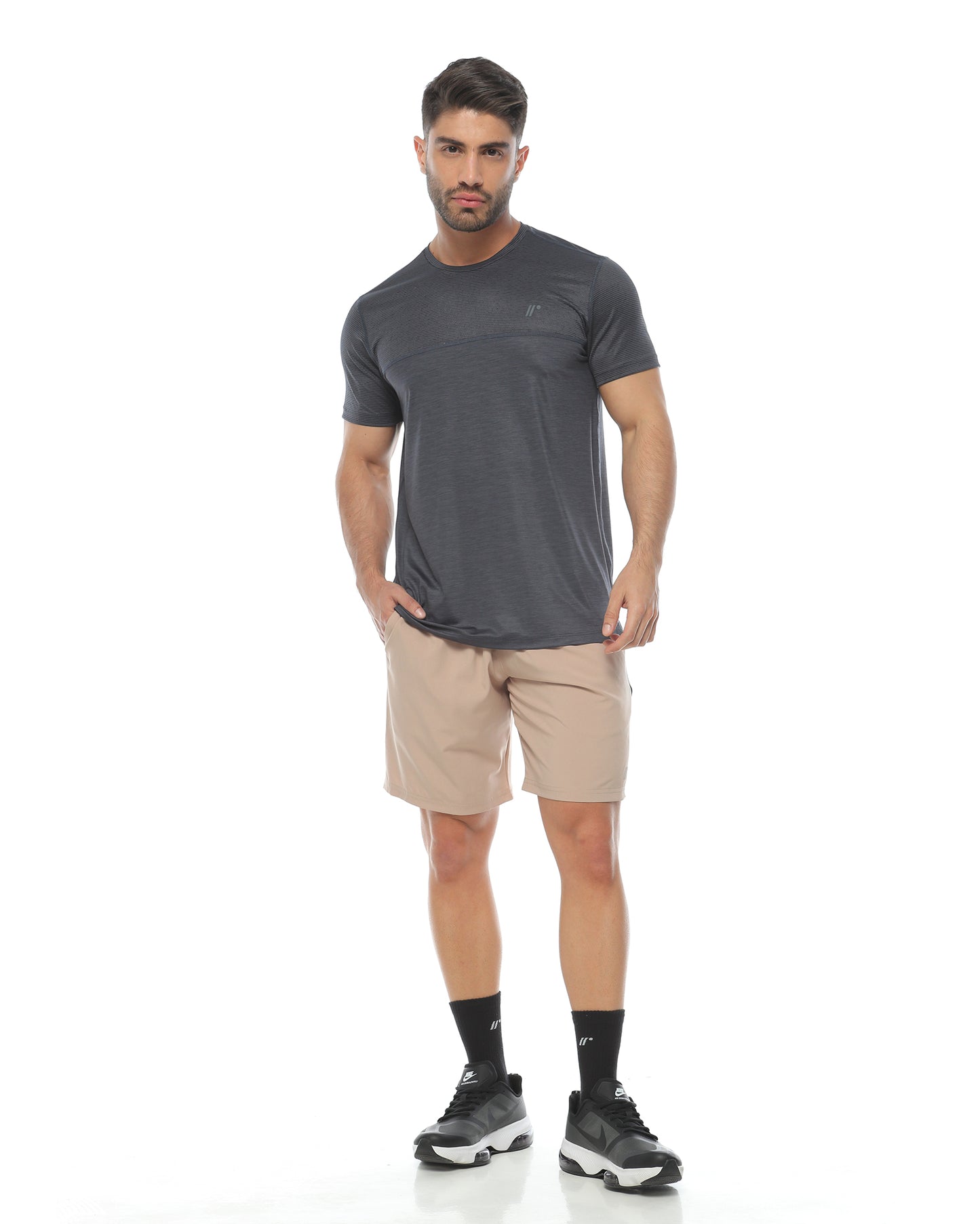 Camiseta Manga Corta Balance Gris Oscuro