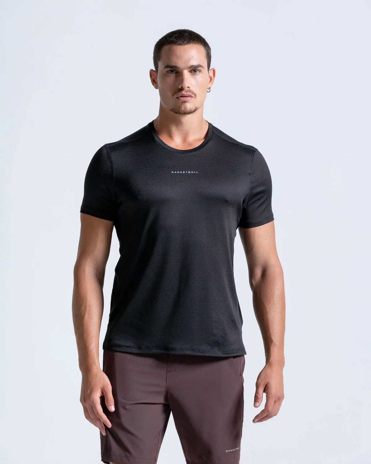 Camiseta Deportiva Manga Corta en Malla Negro