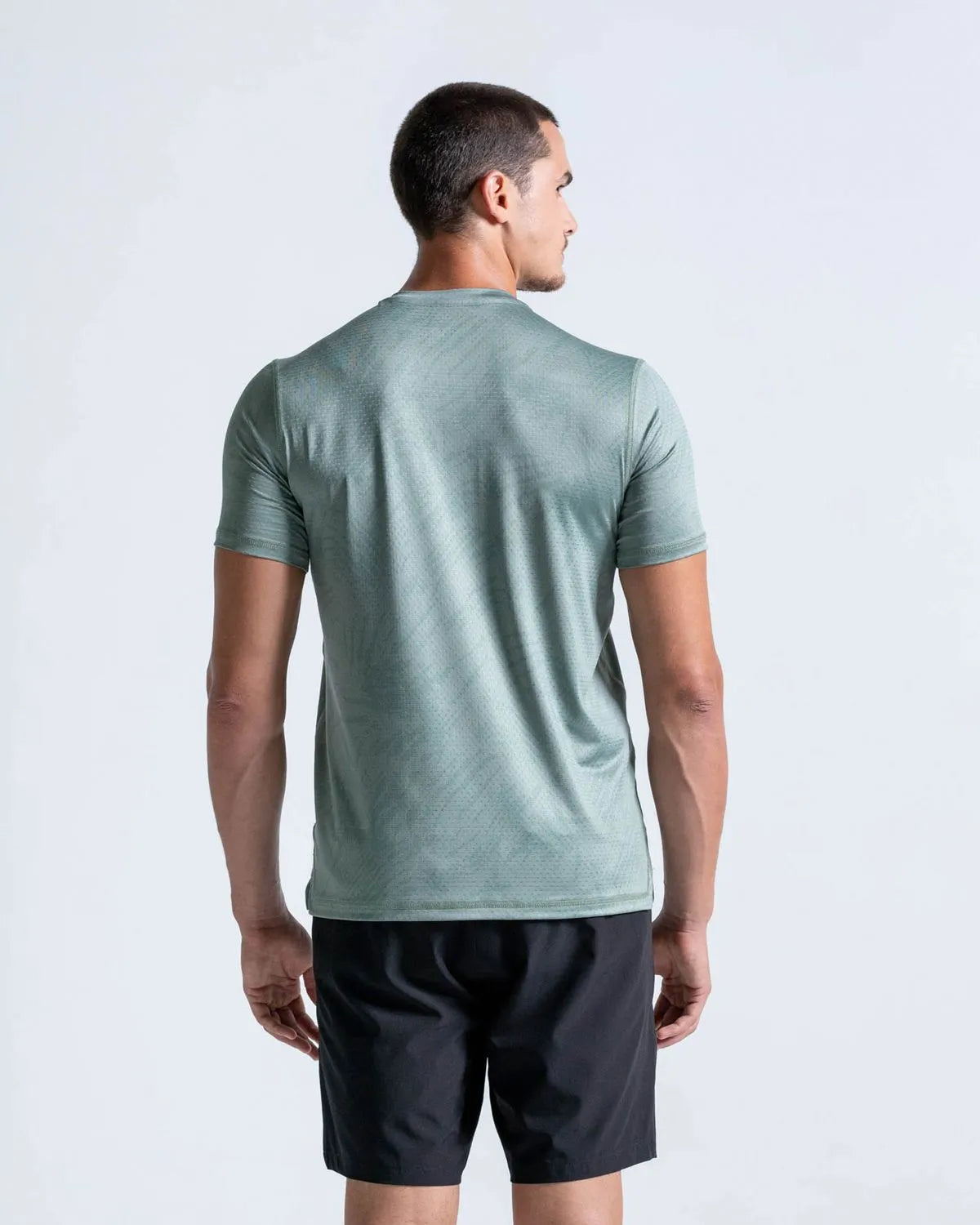Camiseta Deportiva Manga Corta Verde en Malla