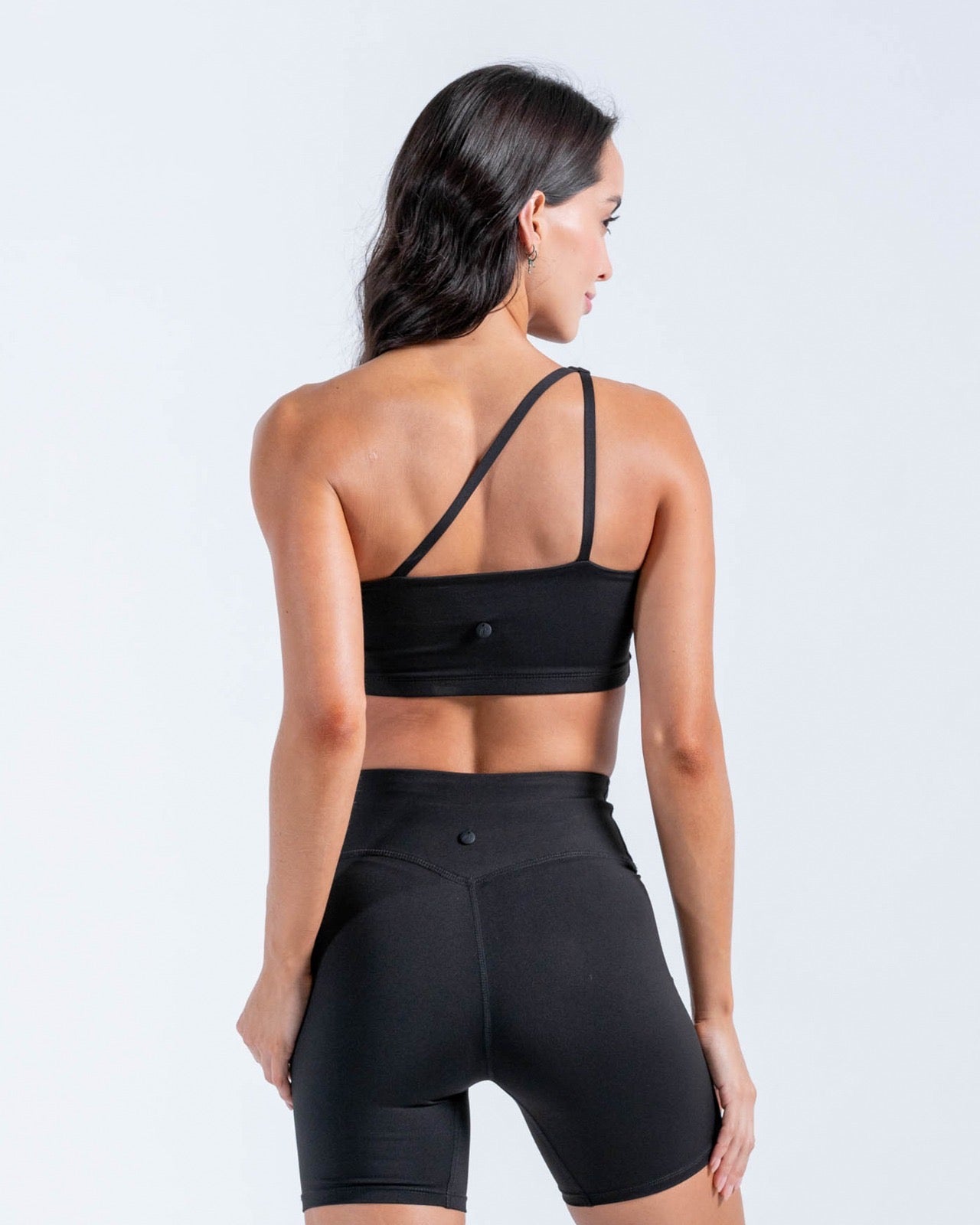 Top Deportivo Negro Asimetrico un Hombro