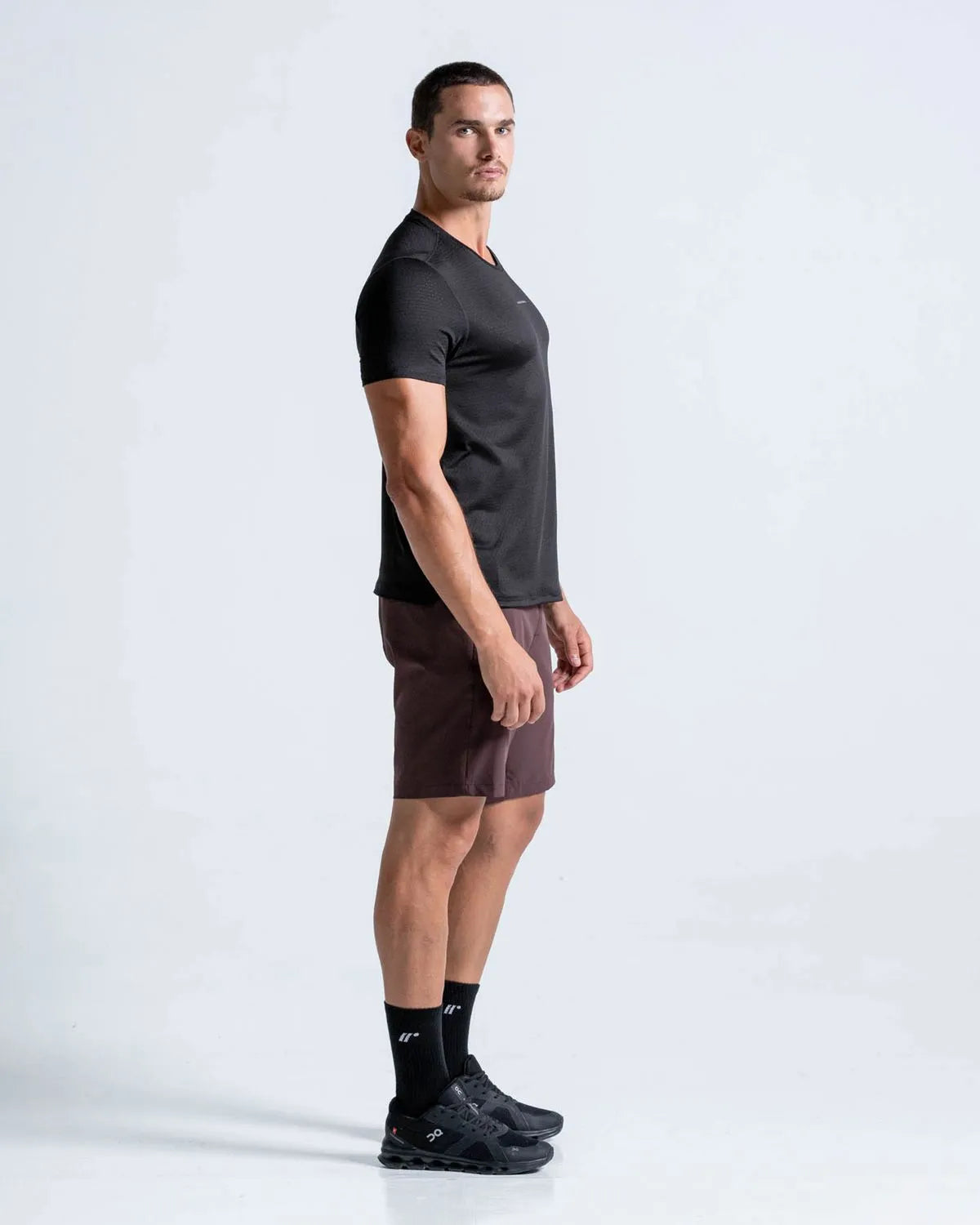 Camiseta Deportiva Manga Corta en Malla Negro