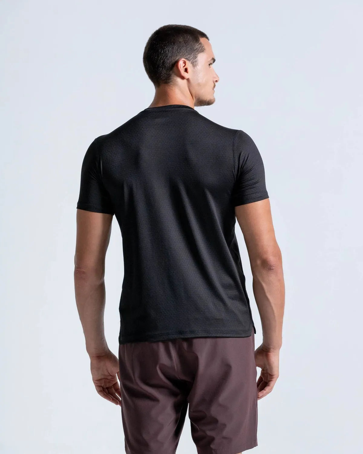 Camiseta Deportiva Manga Corta en Malla Negro