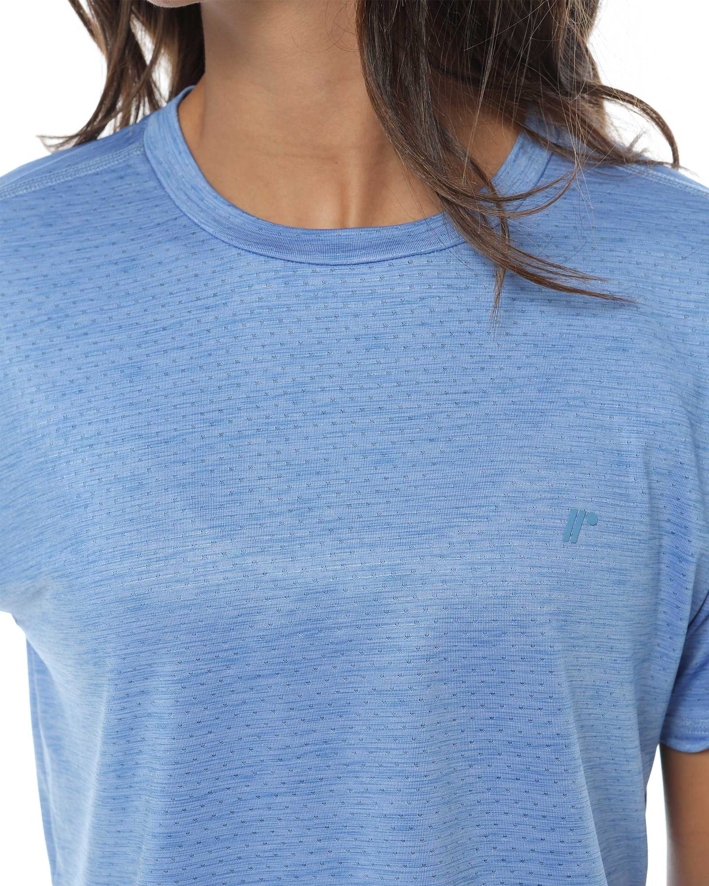 Camiseta en Malla Transpirable Azul Lavanda