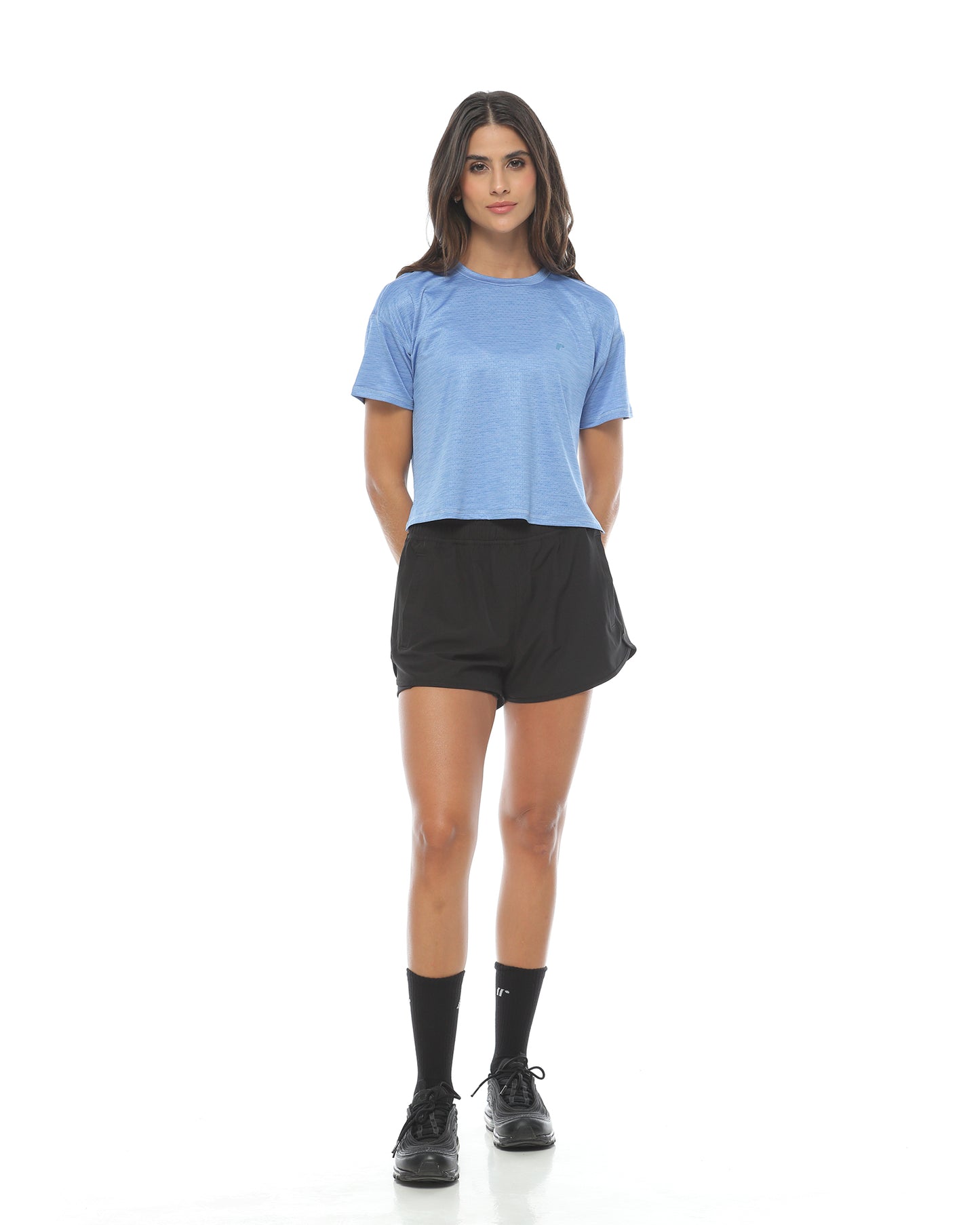 Camiseta en Malla Transpirable Azul Lavanda