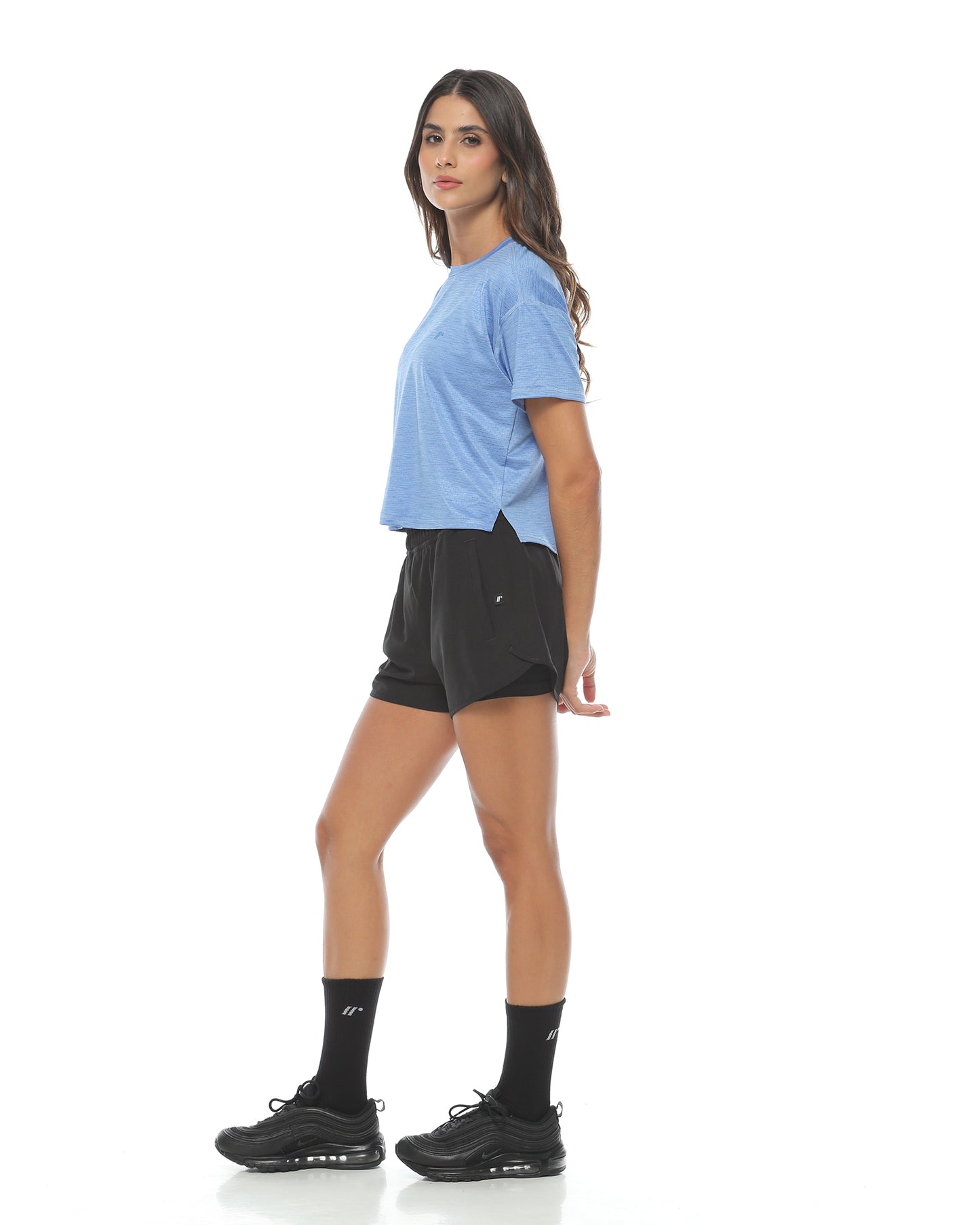 Camiseta en Malla Transpirable Azul Lavanda
