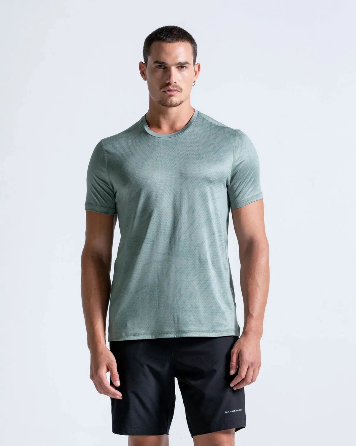 Camiseta Deportiva Manga Corta Verde en Malla