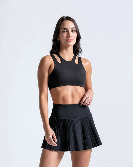 Top Deportivo con Bloques Cruzado Negro