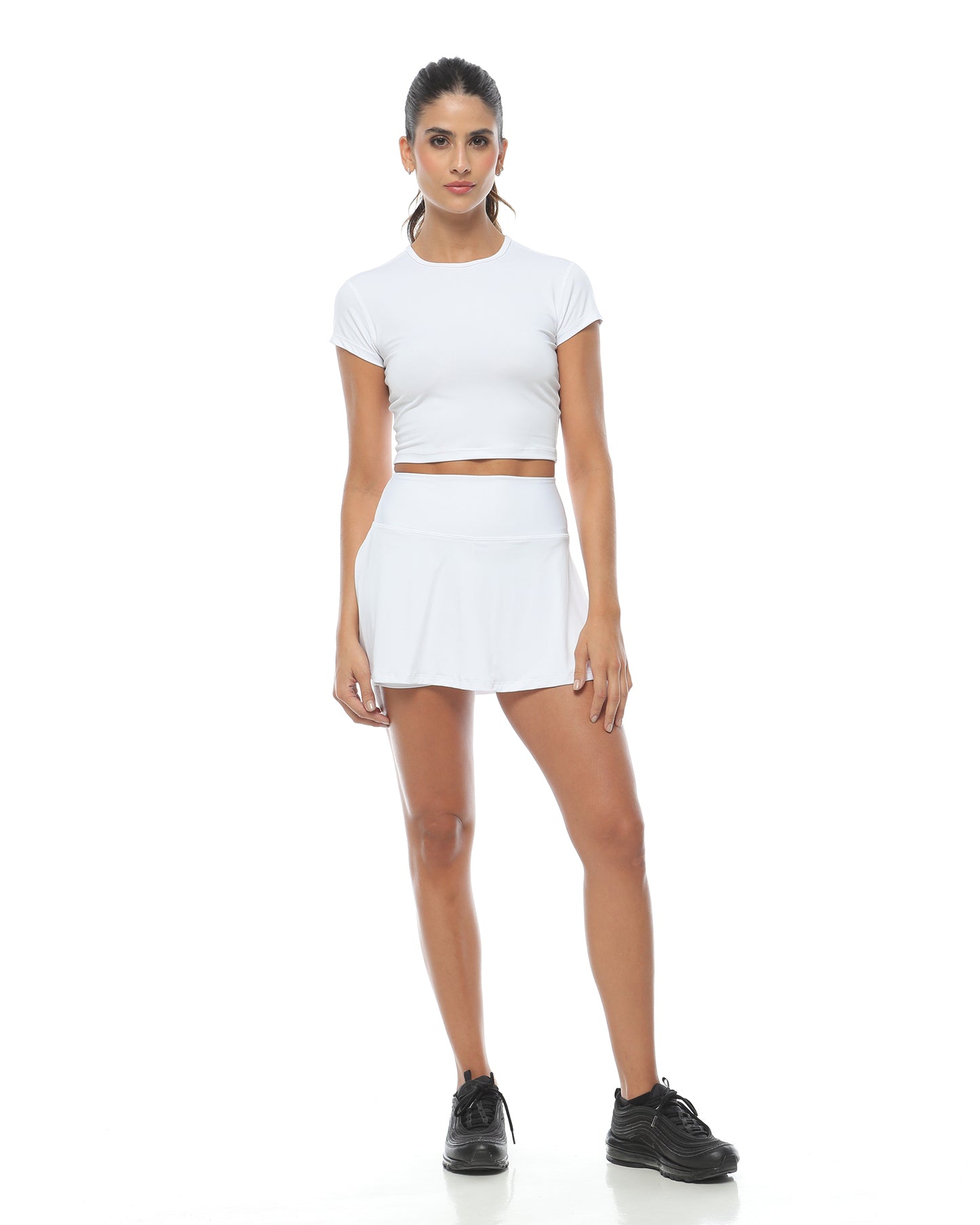Crop Top Manga Corta Blanco